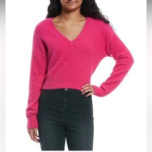 🔥 C&V Chelsea & Violet V-Neck Eyelash Sweater, Size-XXL